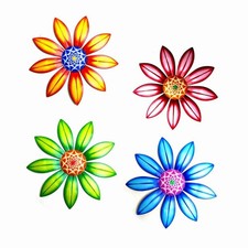 Fleur Métal Effet 3D 4