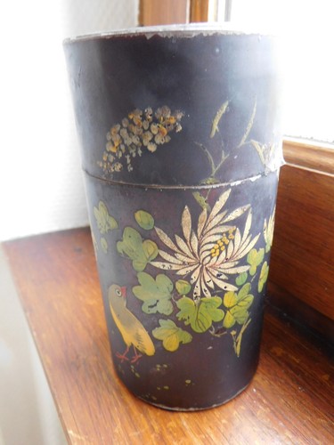 Boite thé ancienne cylindre - boite, a