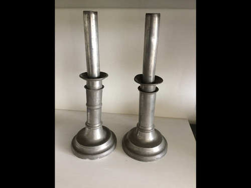 Grands bougeoirs anciens en - 2,