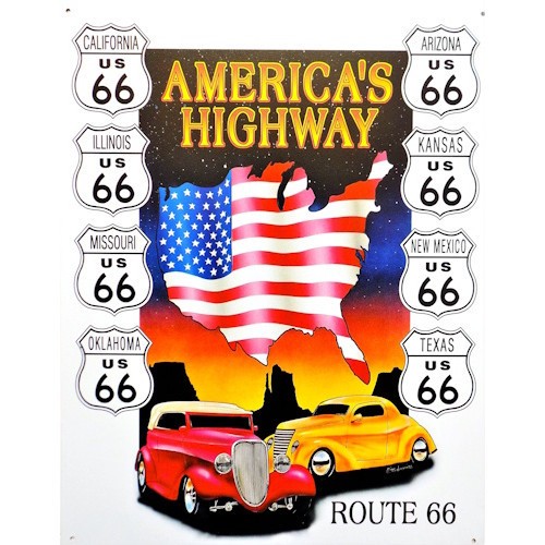 Plaque route america s - plaque, 66