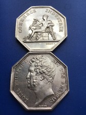 2 Jetons argent Chambre de Commerce et industrie Bordeaux Louis Philippe 1834