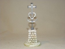 VINTAGE ANCIEN SANTON DE PROVENCE TERRE CUITE ESCOFFIER 7 CM CROIX DE CAMARGUE