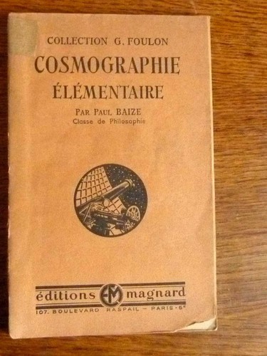 Cosmographie élémentaire - cosmographie,