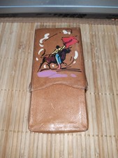 Ancien Etui à Paquet cigarettes vintage en cuir  vintage Années 60 70's 