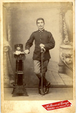 A. Rocca. Torino, Portrait d'homme Vintage albumen print.  Tirage albumin