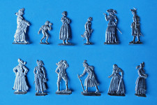 Plats d'étain - Zinnfiguren - Flat Tin : 12 personnages civils sous Louis XIII
