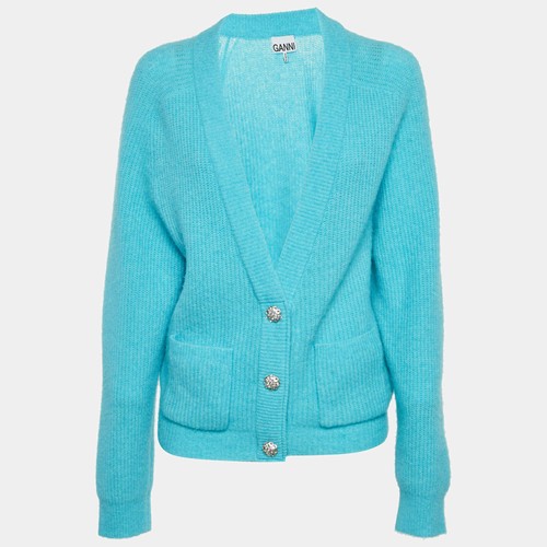 Cardigan ganni bleu ciel - cardigan,