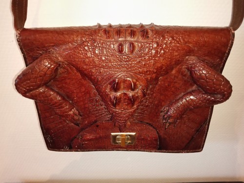 Sac main crocodile vintage - à,