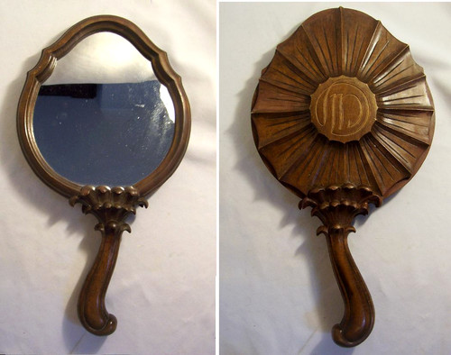 Miroir ancien face main - miroir, à
