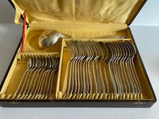 Oct11C --- Ancienne ménagère en métal argenté  Décor Art Déco 