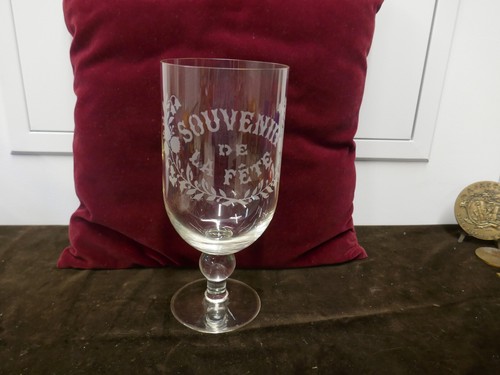 Grand cristal gravé 19ème - cristal,