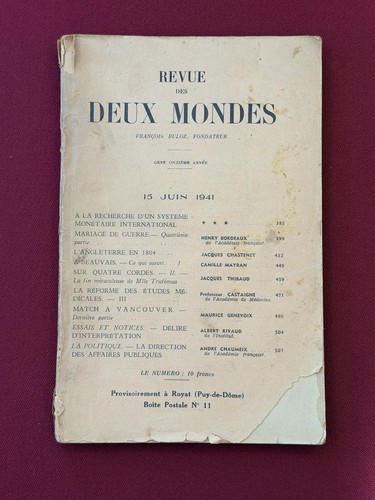 Livre revue des deux mondes - deux,