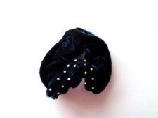 CHOUCHOU VELOUR STRASS -  BLEU VERT FONCE- NEUF - NCH016