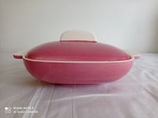 soupiere  SALINS FRANCE Modèle Deauville / Légumier Vintage couleur framboise