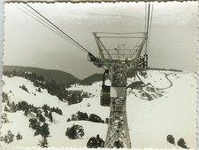 PHOTO ANCIENNE - VINTAGE SNAPSHOT - TÉLÉPHÉRIQUE MONTAGNE CABINE - CABLE CAR