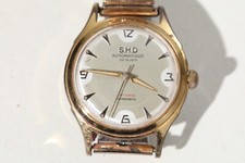SHD Doré AUTOMATIC DATE CHROME 4CM avec couronne 22 RUBIS ANTICHOC ANTIMAGNETIC