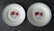 2 Plats ronds en faïence de Sarreguemines et Digoin, modèle ALESIA, parfait état