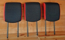 lot 3 appuie-tête banquette siege arriere rouge noir tissu Clio 3 + 6 guides