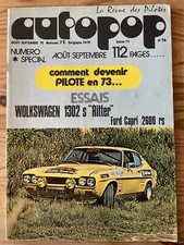 MAGAZINE AUTOPOP N°14 AOUT 1972 VW 1302 RITTER CAPRI 2600 RS RALLYE SLALOM COTE