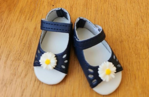 Chaussure bleu fleur 55mm - fleur,