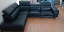 canapé d'angle gauche cuir noir