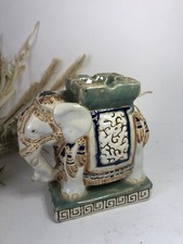 Cendrier en céramique - Éléphant d’Asie coloré - 4 emplacements à cigarettes