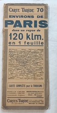 Ancienne carte Taride les environs de Paris. Routière 250000ème