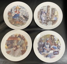4 anciennes assiettes décorative  LES VIEUX METIERS