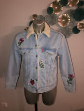 Veste  jean Sherpa Trucker brodée LEVI'S 36137-0029 Bleu taille XS  comme neuve
