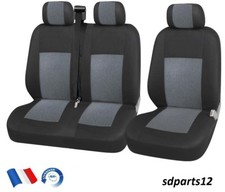 Renault Trafic Master Housses de Siège Avant 2+1 Tissu Respirant Luxe Noir Gris