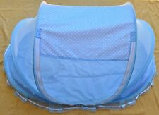 LIT D'ENFANT DE VOYAGE / escamotable / moustiquaire / Bleu