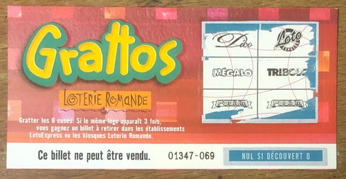 Ticket suisse grattos - suisse,