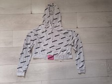 Haut de jogging pull à capuche crop top blanc influencer - Kiabi - taille XS 34