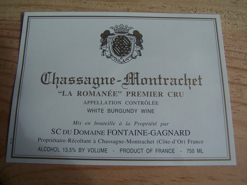 étiquette vin chassagne - étiquette,