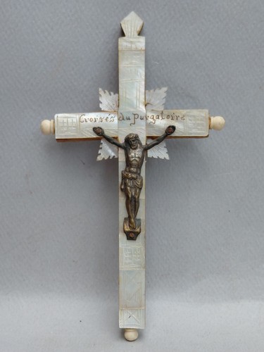 Crucifix nacre bois - nacre, /