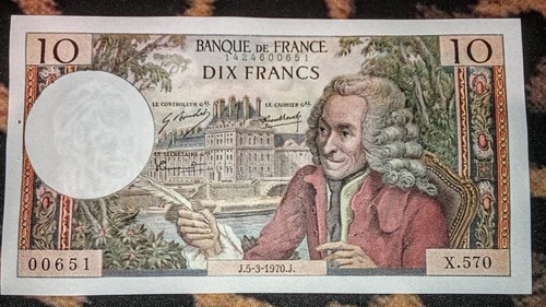 Billet francs voltaire - francs,