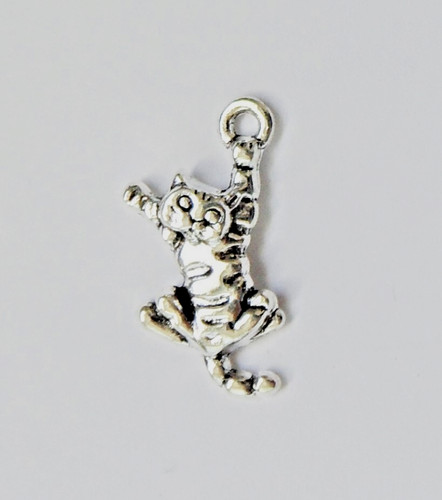 Pendentif chat métal argenté - chat,