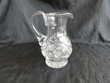 PICHET EN CRISTAL CLAIR TAILLE DE BOHEME TRES BON ETAT HAUTEUR 18.5 CM