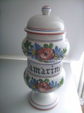 Beau pot à pharmacie "Tamarindi" en faïence de Bassano hauteur 31 cm
