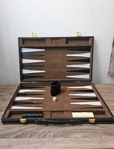 Backgammon mallette effet cuir