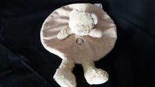 doudou   rond   ours vetir  lulu castagnette  inscrit  dessus   marron clair