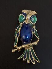Bijou Vintage Broche HIBOU Strass As Carven Brooch