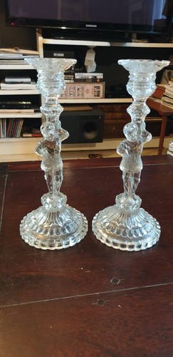 Paire bougeoirs anciens - paire,