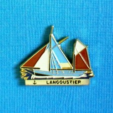 SKELLIG DUNDEE LANGOUSTIER à VOILE, COQUE de CHÊNE . (JC HO FR Doré à L'OR Fin)