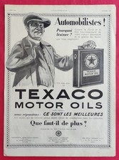 Pub de Presse Automobile Huile TEXACO Motor Oil - RICQLES MAPLE HOTEL CECIL 1924