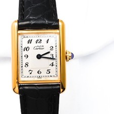 Montre pour femmes CARTIER Mast Tank cadran arabe SM or argent