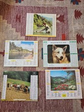 Lot 5 Calendriers Almanach Thème Nature Pêche Montage PTT