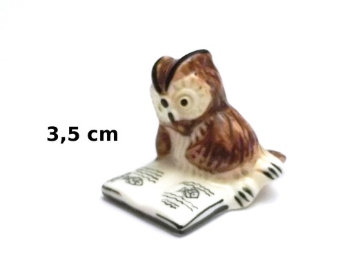 Chouette miniature avec livre - miniature,