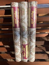 Lot de 3 rouleaux de papier peint vintage, papier gaufré, décor floral,  15 m2