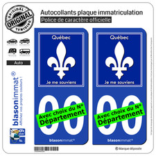 2 Stickers autocollant plaque